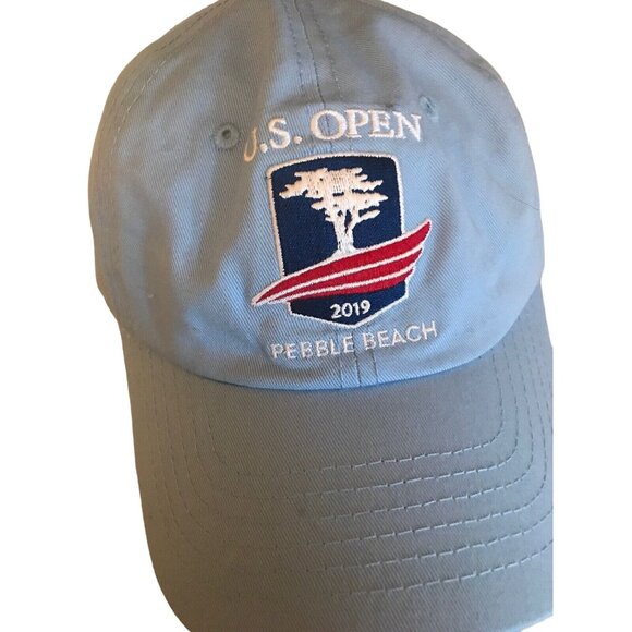 US Open Golf Pebble Beach 2019 Blue Adjustable Strapback Hat Cap USGA Member - Picture 2 of 6